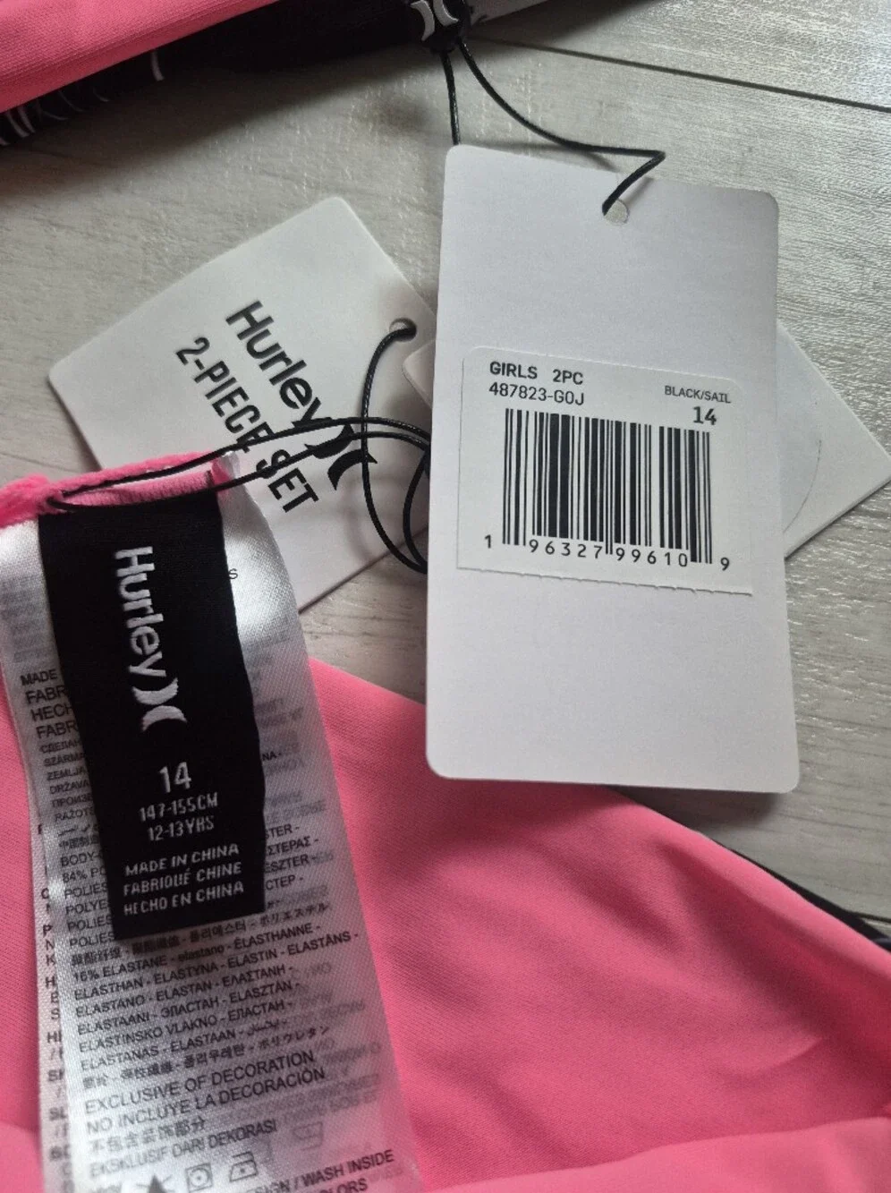HURLEY NEW Midnight Palms High Waisted Bikini Swimsuit